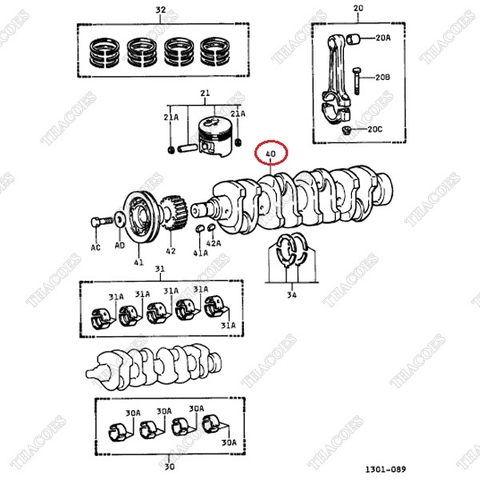 Trục cơ 13411-UC010, 13411-78201-71, 13411-78202-71 (1008-1311)