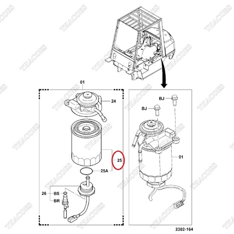 Lọc nhiên liệu tinh 23390-76001-71