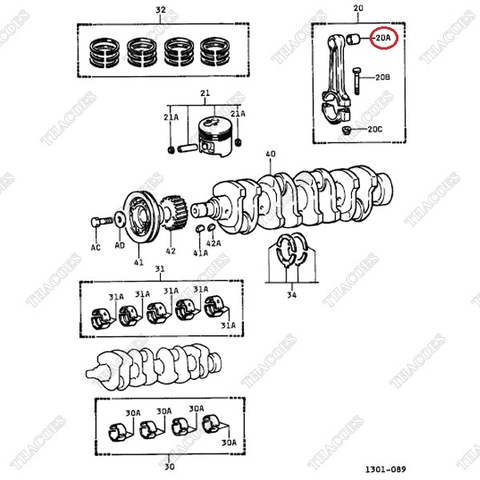 Bạc ắc piston 90999-73950-71 (4c)
