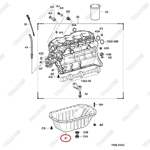Đáy các te 12101-UC020 (12101-78203-71)