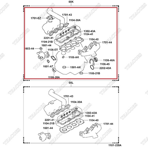 Bộ gioăng đại tu 04111-20401-71