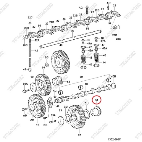 Trục bánh răng trung gian 2 13582-UC010 (13582-78200-71)