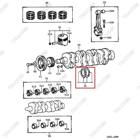 Bạc căn dọc trục 11012-78201-71 (+0.125)