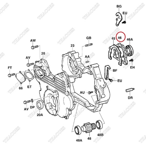 Nắp đậy đuôi trục cơ 11381-UC010 (11381-78201-71)