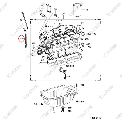 Ống dẫn hướng que thăm dầu 11452-UD010 (11452-78700-71)