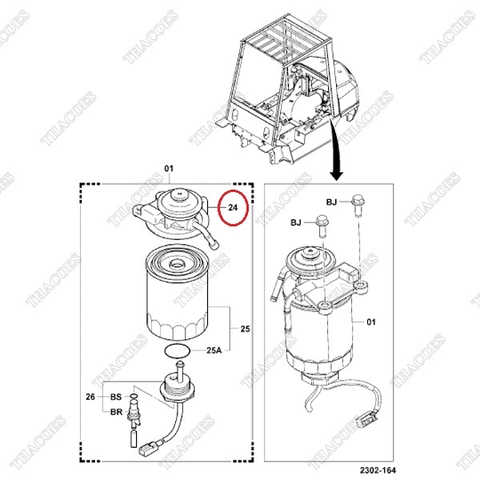 Bơm mồi nhiên liệu 23302-23440-71 (bơm tay)