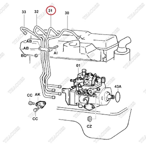 Ống dầu số 2 23702-UC020 (23702-78203-71)