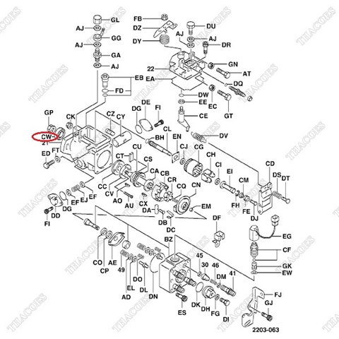 Phớt dầu đầu bơm cao áp 22544-76001-71