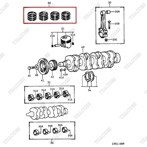 Bạc xéc măng 13011-UC010 (13011-78202-71) (Std)
