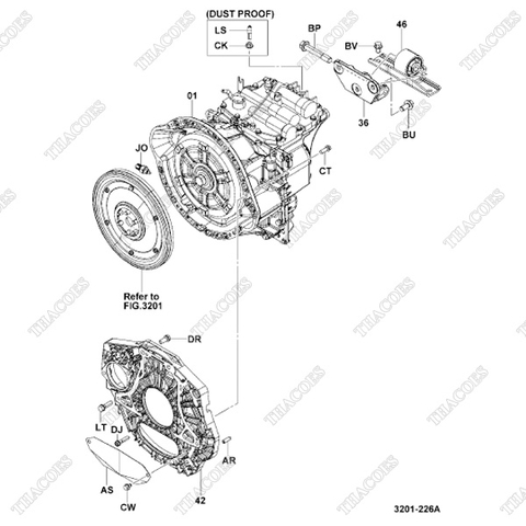 (46) Đế giảm chấn hộp số 41260-26670-71, 41260-26620-71