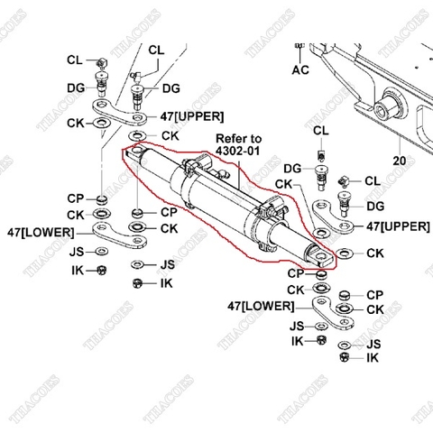 (01) Cụm xi lanh lái 43310-26603-71, 43350-26601-71, 43310-26604-71