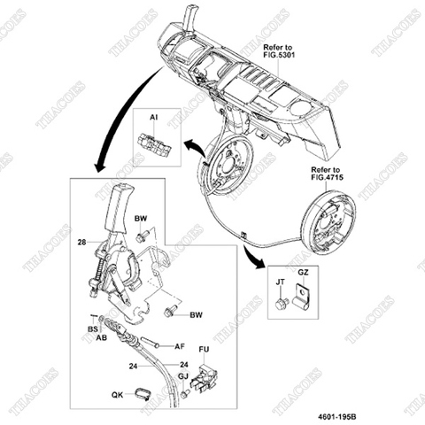 (28) Cần kéo phanh đỗ 46110-26600-71 (Đỗ tay)