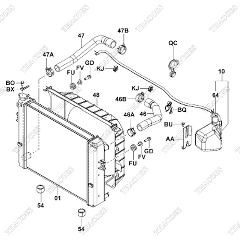 (47) Ống nước dưới 16512-26621-71 (Outlet)