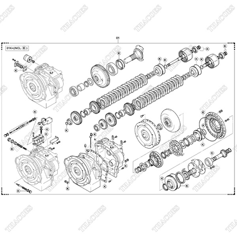 (01K) Bộ gioăng phớt hộp số 04321-20841-71, 04321-20850-71