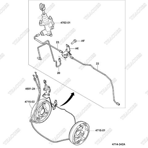(22) Ống dầu phải 47605-26600-71, 47601-26650-71