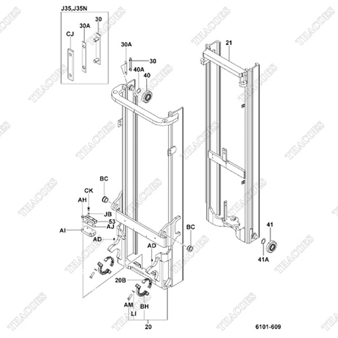 (30) Bạc Trượt khung nâng #61356-26600-71(61356-23600-71)