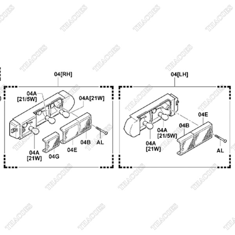 (04A) Bóng đèn phanh 56673-23320-71 (12V)