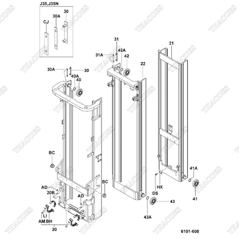 (42) Vòng bi nâng hạ 61236-13601-71 (OD107.7)