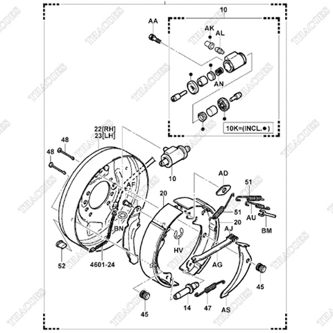 (14) Bulong điều chỉnh tăng phanh 47450-33660-71