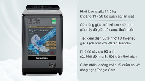 Máy giặt Panasonic 11.5kg Inverter NA-FD11AR1BV
