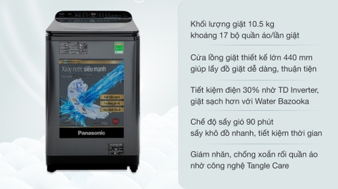 Máy giặt Panasonic 10.5kg Inverter NA-FD10AR1BV