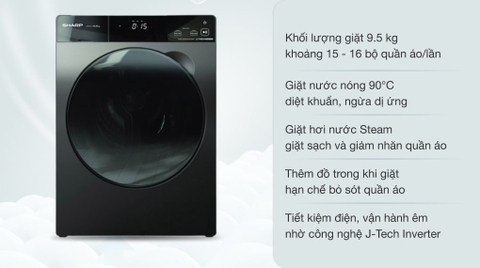 Máy giặt Sharp 9.5kg Inverter ES-FK954SV-G