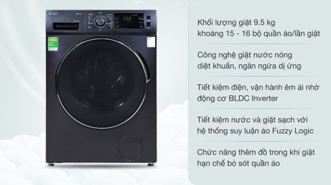 Máy giặt Casper 9.5kg Inverter WF-95I140BGB