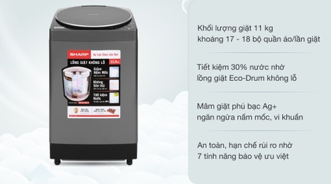 Máy giặt Sharp 11kg ES-W110HV-S