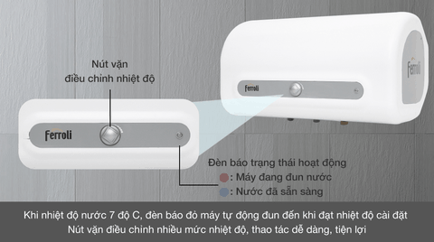 Bình nóng lạnh Ferroli Verdi 30l ngang 30SE
