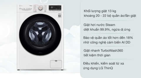 Máy giặt LG 13kg Inverter FV1413S3WA