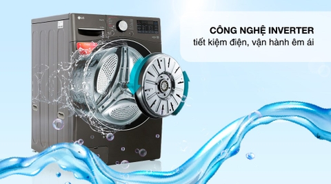 Máy giặt sấy LG giặt 15kg sấy 8kg Inverter F2515RTGB