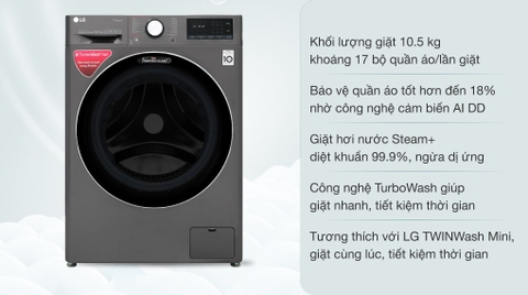 Máy giặt LG 10.5kg Inverter FV1450S2B