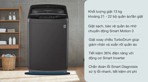 Máy giặt LG 13kg Inverter T2313VSAB