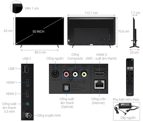 Google Tivi Sony 4K 50 Inch KD-50X75K