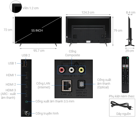Google Tivi Sony 4K 55 Inch KD-55X75K
