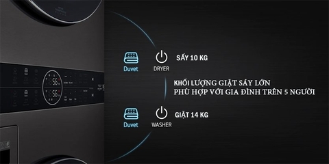 Máy giặt sấy LG giặt 14Kg sấy 10Kg Inverter WT1410NHB