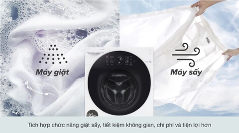 Máy giặt sấy LG giặt 10.5kg sấy 7kg Inverter FG1405H3W1