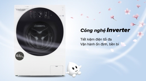 Máy giặt sấy LG giặt 10.5kg sấy 7kg Inverter FG1405H3W1