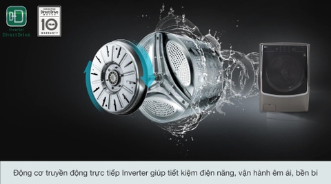 Máy giặt sấy LG giặt 21kg sấy 12kg Inverter F2721HTTV