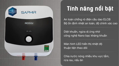 Bình nóng lạnh Rossi Saphir 16l RSR16SQ