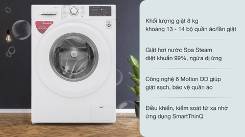 Máy giặt LG 8kg Inverter FC1408S5W