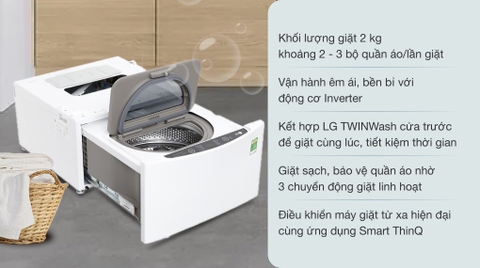 Máy giặt LG TwinWash Mini 2kg Inverter TG2402NTWW