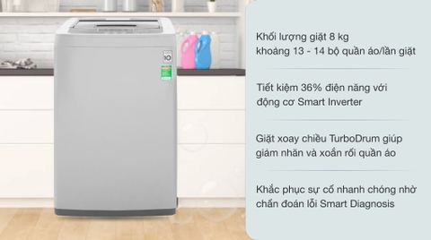 Máy giặt LG 8kg Inverter T2108VSPM2