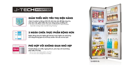 Tủ lạnh Sharp 241Lít Inverter SJ-X251E-DS