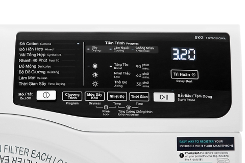 Máy sấy thông hơi Electrolux 8kg EDV805JQWA