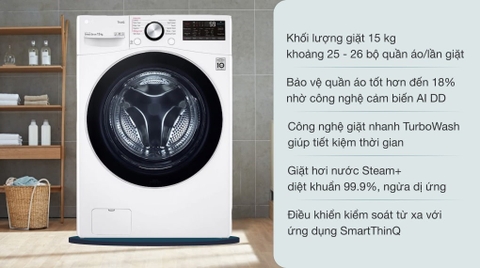 Máy giặt LG 15kg Inverter F2515STGW