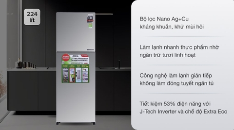 Tủ lạnh Sharp 224Lít Inverter SJ-X251E-SL