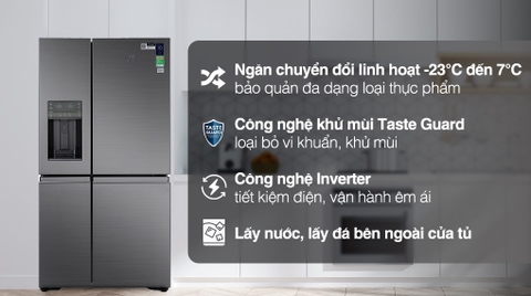 Tủ lạnh Electrolux 609 Lít Inverter EQE6879A-B