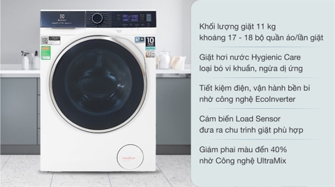 Máy giặt Electrolux 11kg  Inverter EWF1142Q7WB