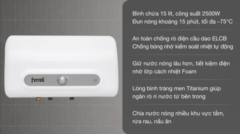 Bình nước nóng Ferroli 15L QQ EVo 15 ME